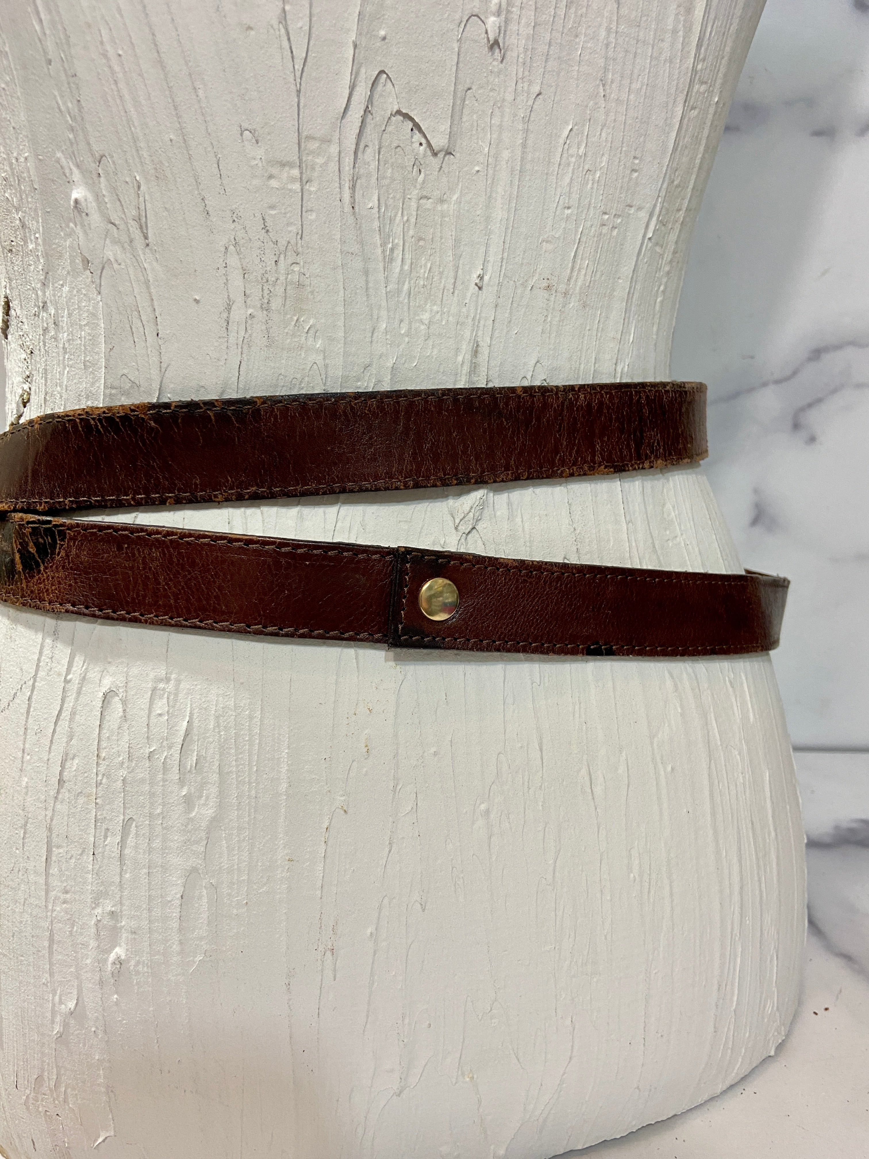Vintage valentina leather double belt