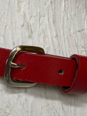 Red  silver skinny belt