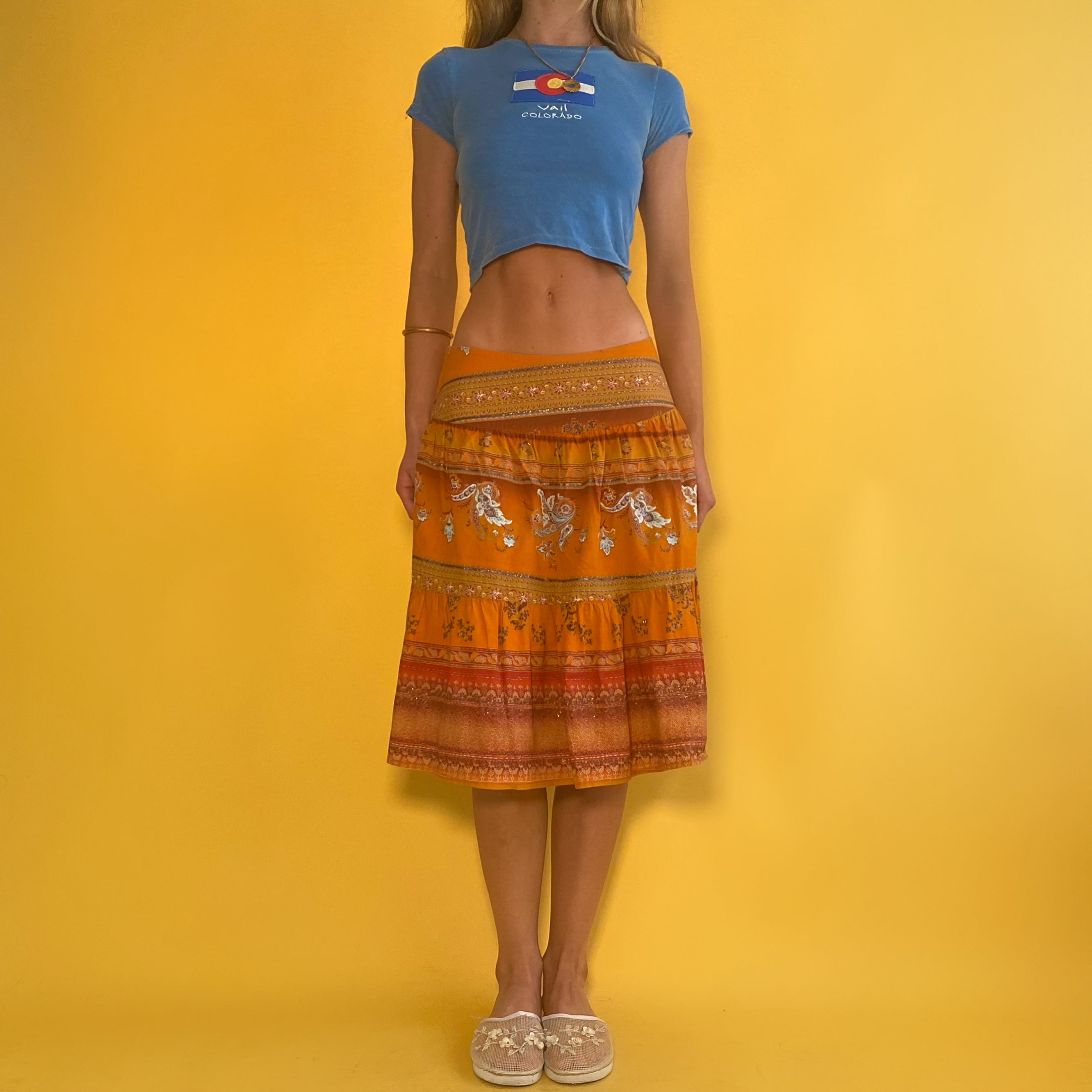 Paisley Midi Skirt