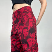 Allover Face Print Vintage Pants (2XL)