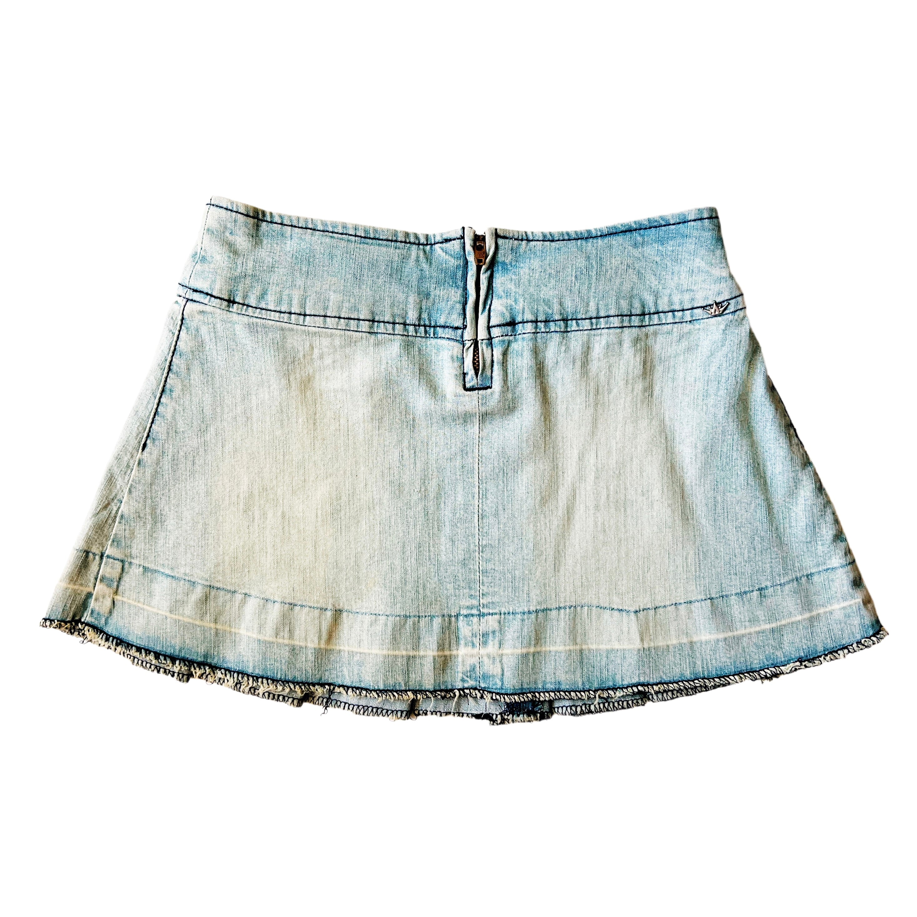 Early 2000s Pleated Denim Mini Skirt (XXS/XS)