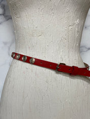 Red  silver skinny belt