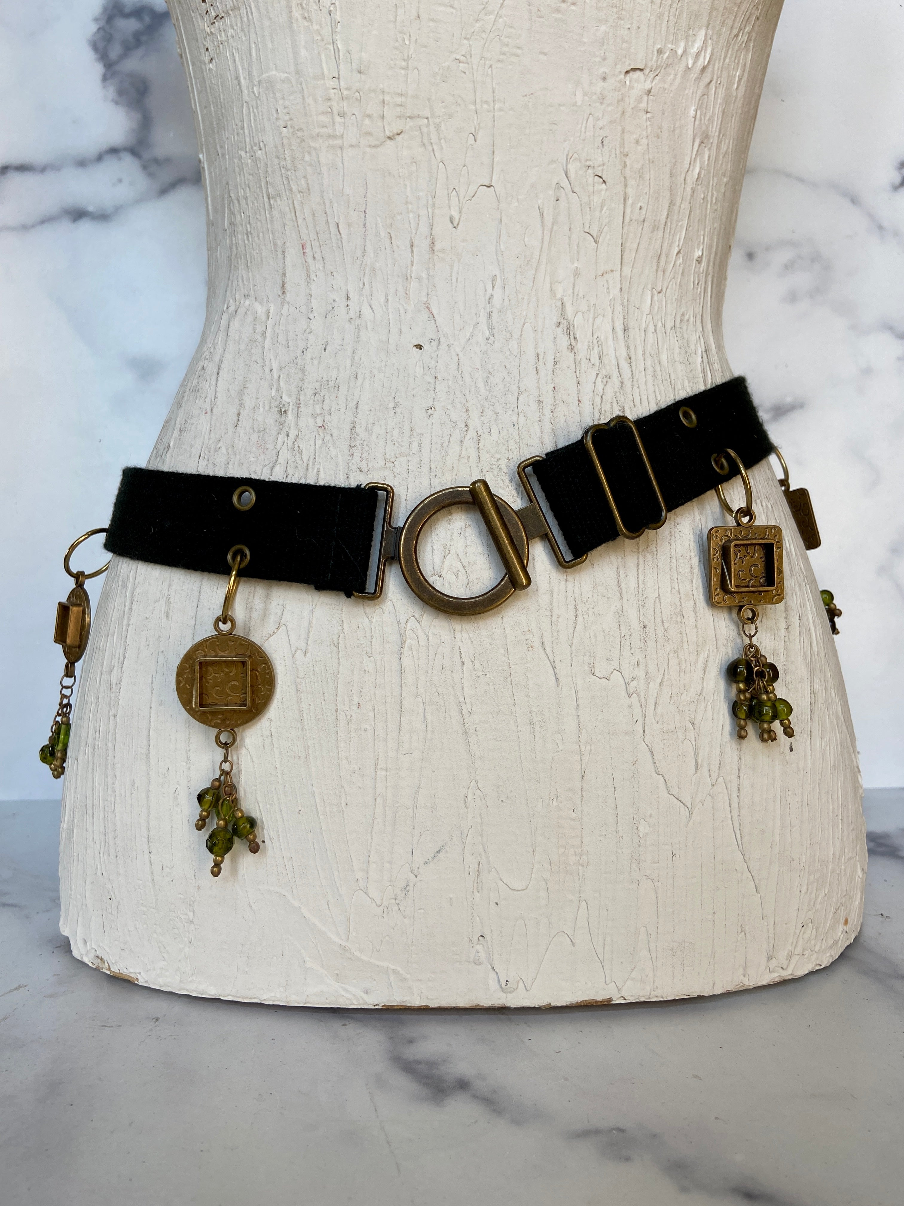 Green beads belt