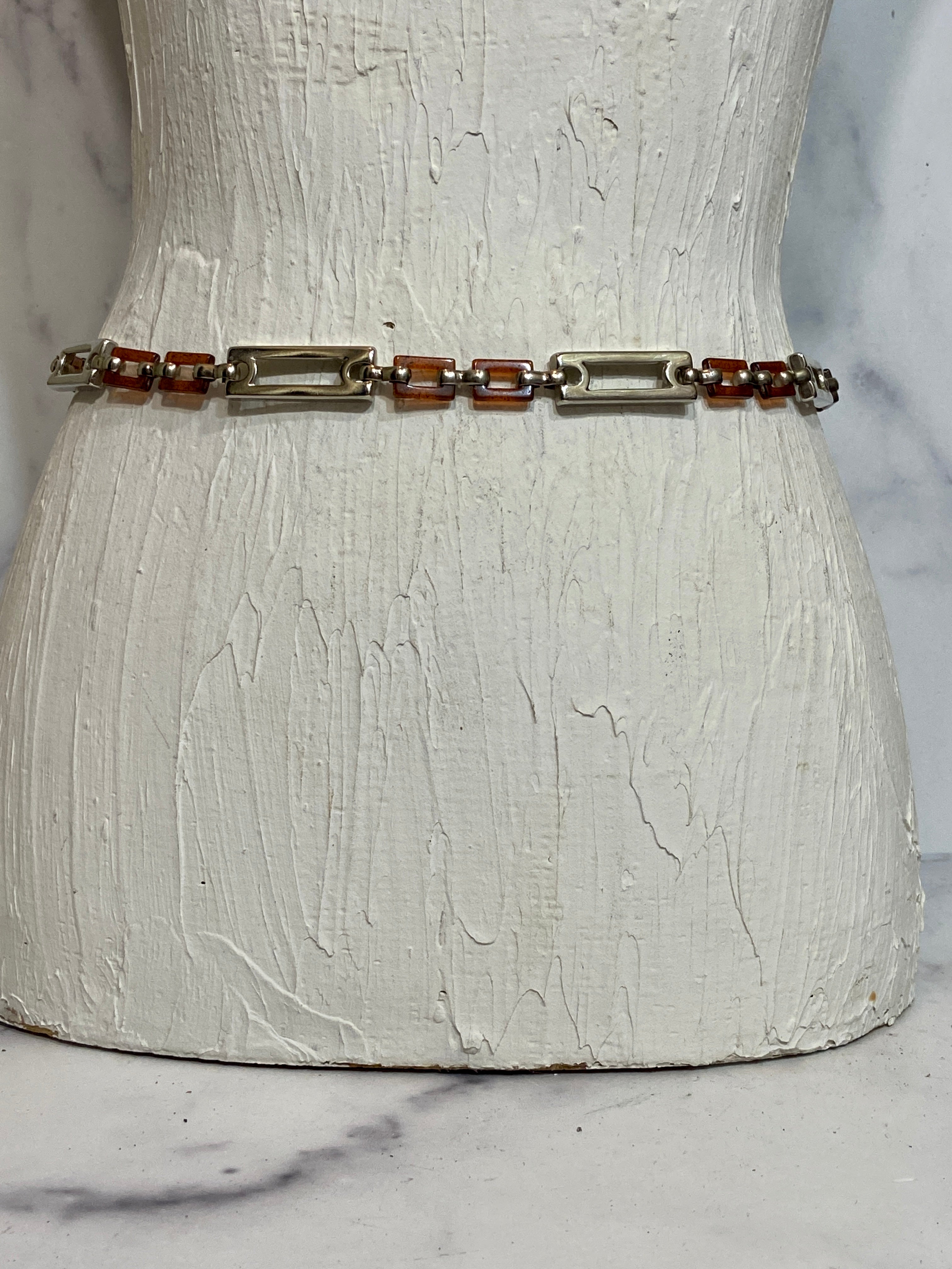 80s-90s Slim lined chain belt