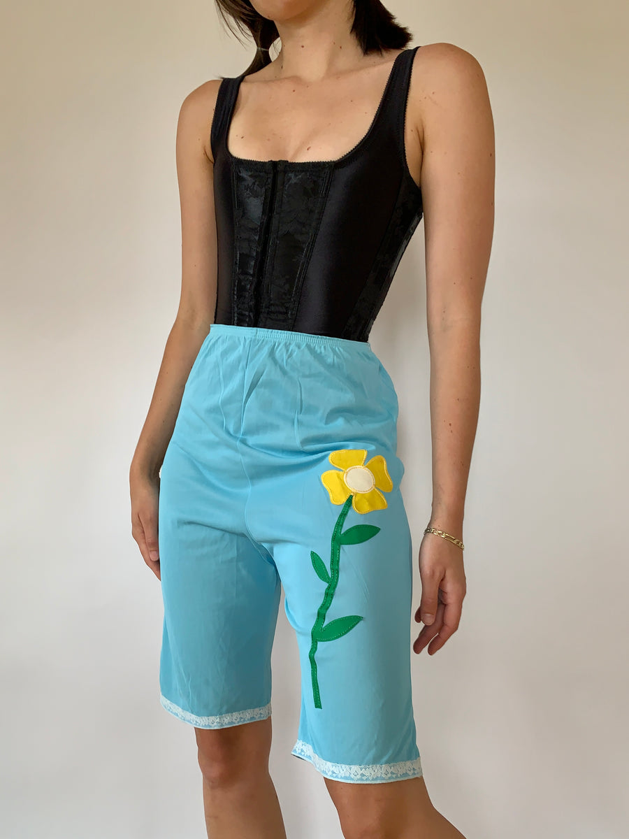 Flower Child Slip Shorts (M) — Holy Thrift