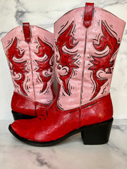 Custom hand painted leather boots