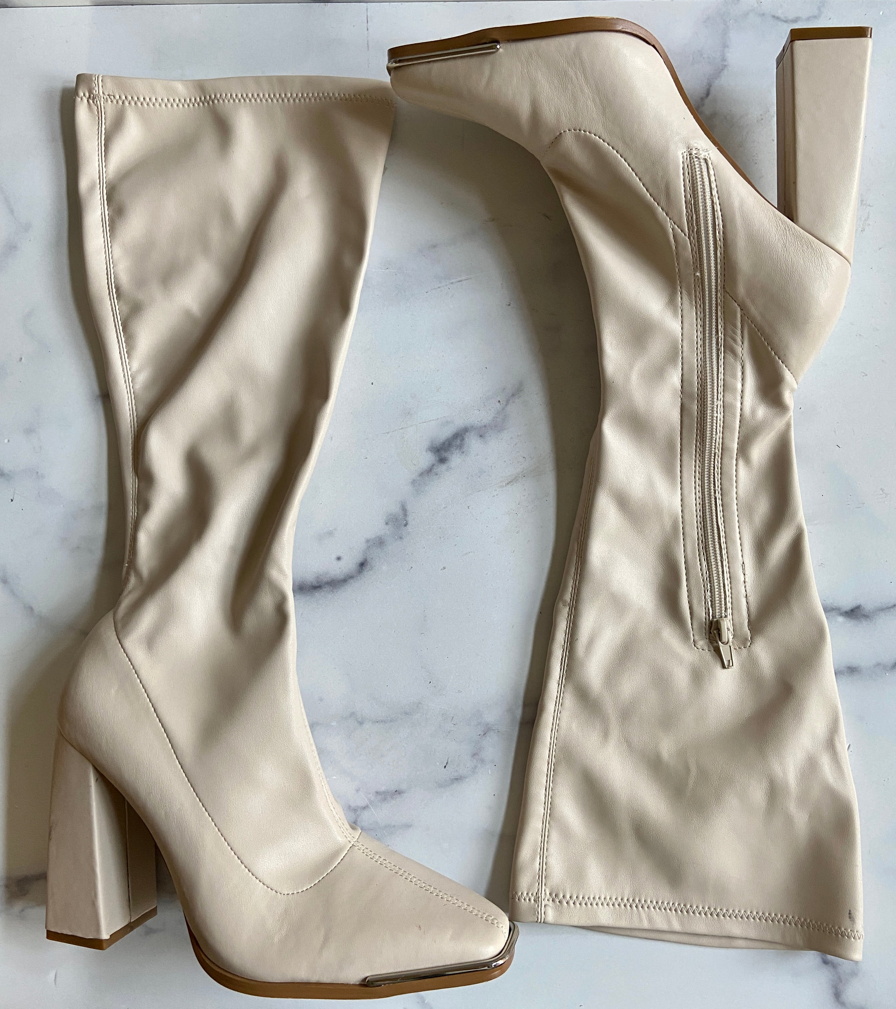 Cream boots