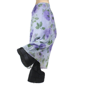 80s Floral Print Organza Maxi Skirt (M/L)