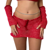 Red Mini Skirt & Gloves (XS-XL)