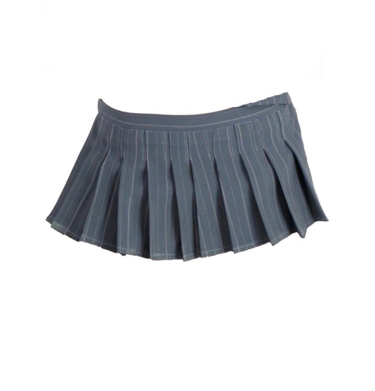 Grey Pinstripe Pleated Mini Skort (XS)