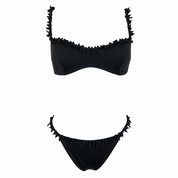Moschino Mare Black Ribbon Trim Bikini Set (M/L)