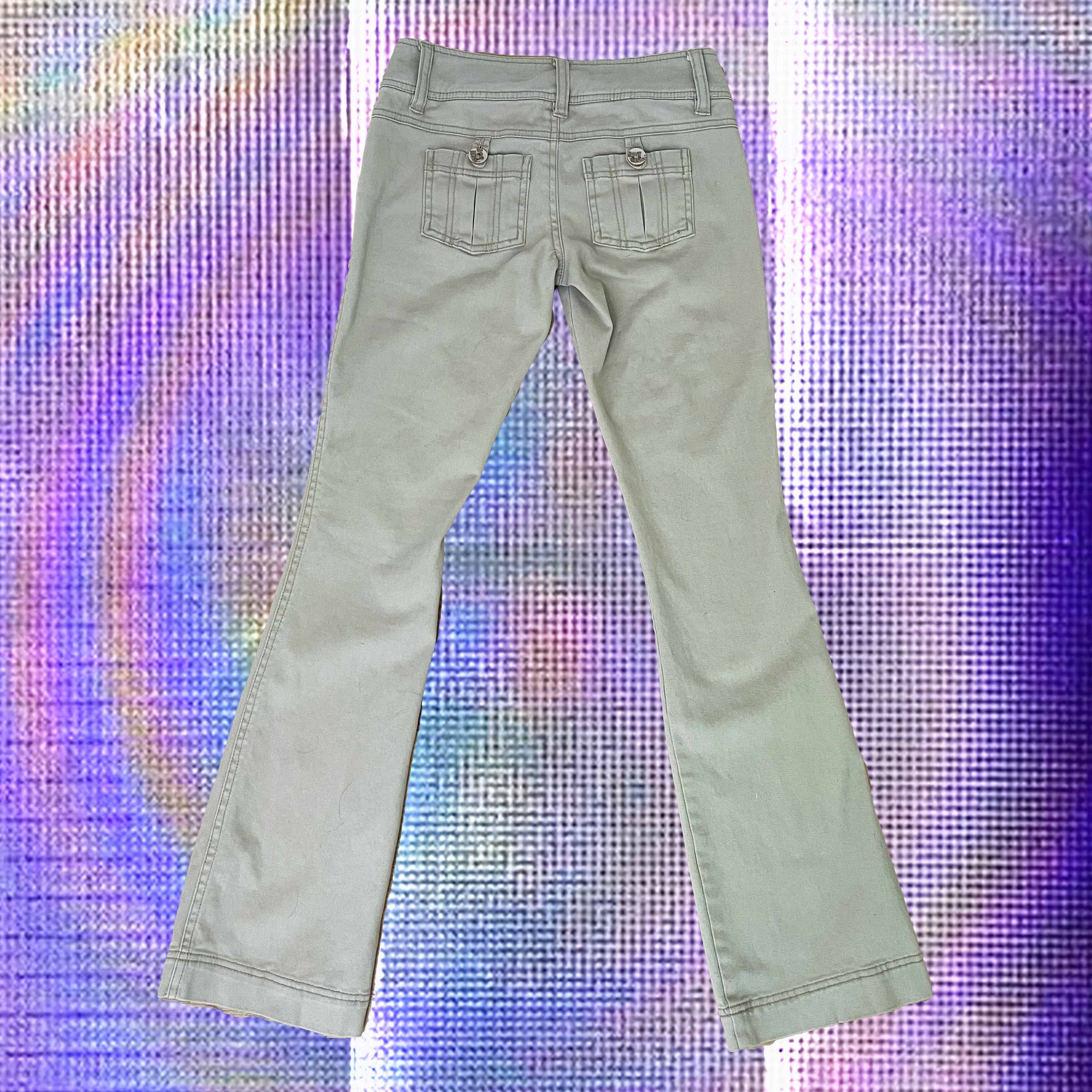 Tan Y2K Low Rise Flare Pants
