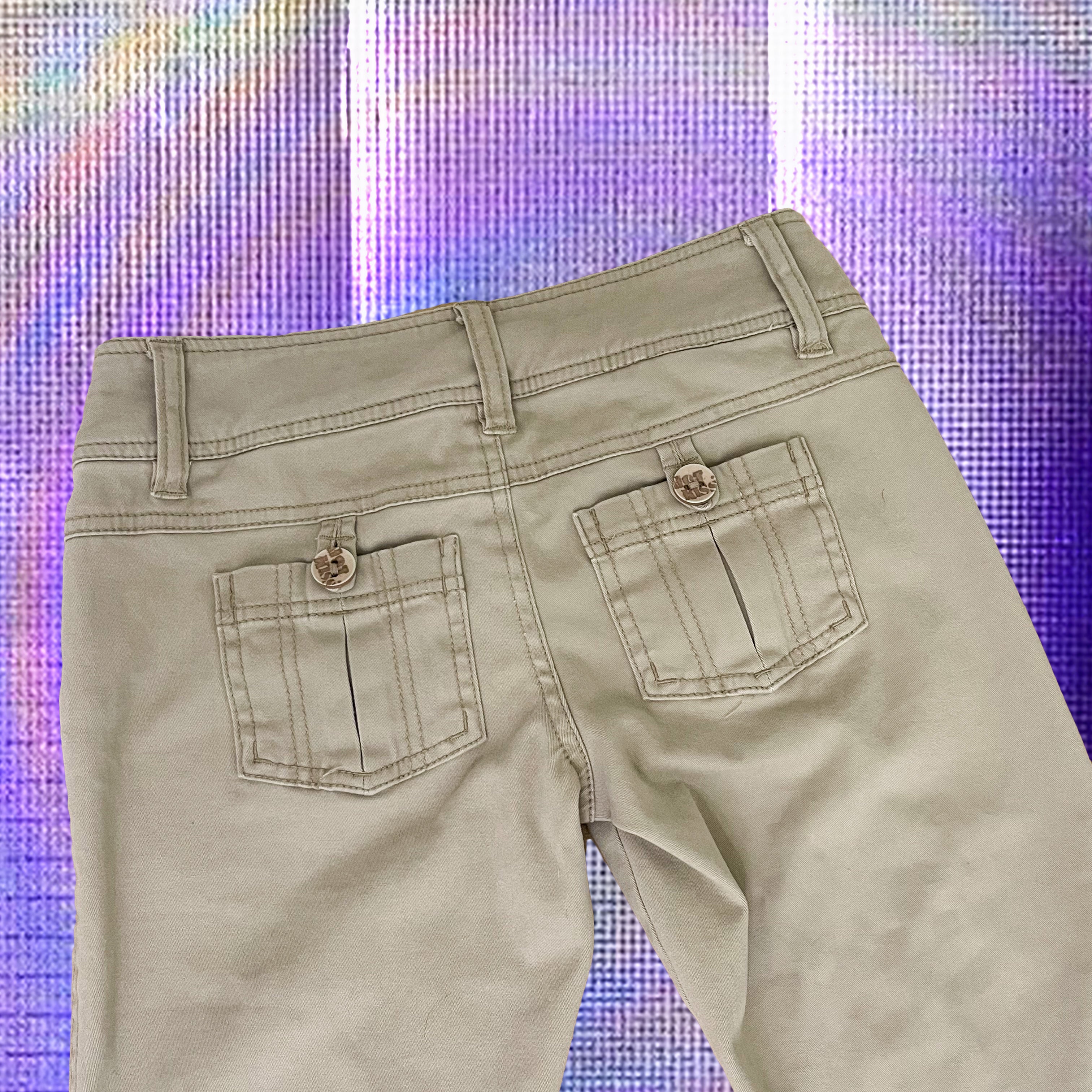 Tan Y2K Low Rise Flare Pants