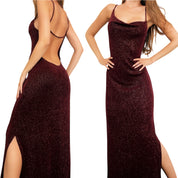 90s Sparkly Burgundy Gown (S/M)