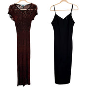 90s Sheer Burgundy Maxi Dress (XS/S)