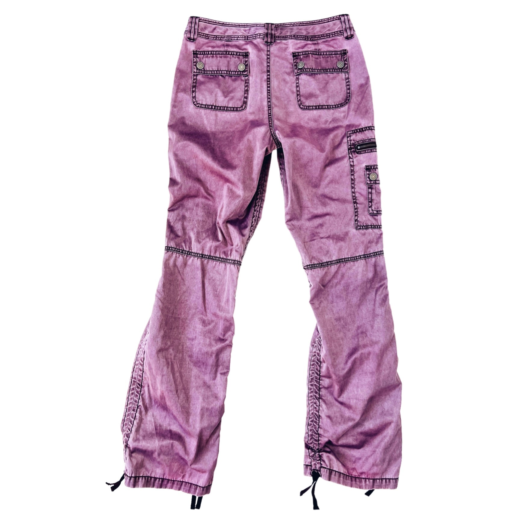 Plum Satin Cargo Pants (S)