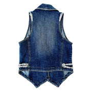 Funky Denim Button Vest (S)