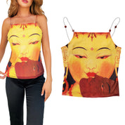 Vintage Vivienne Tam Graphic Mesh Cami Top (S)