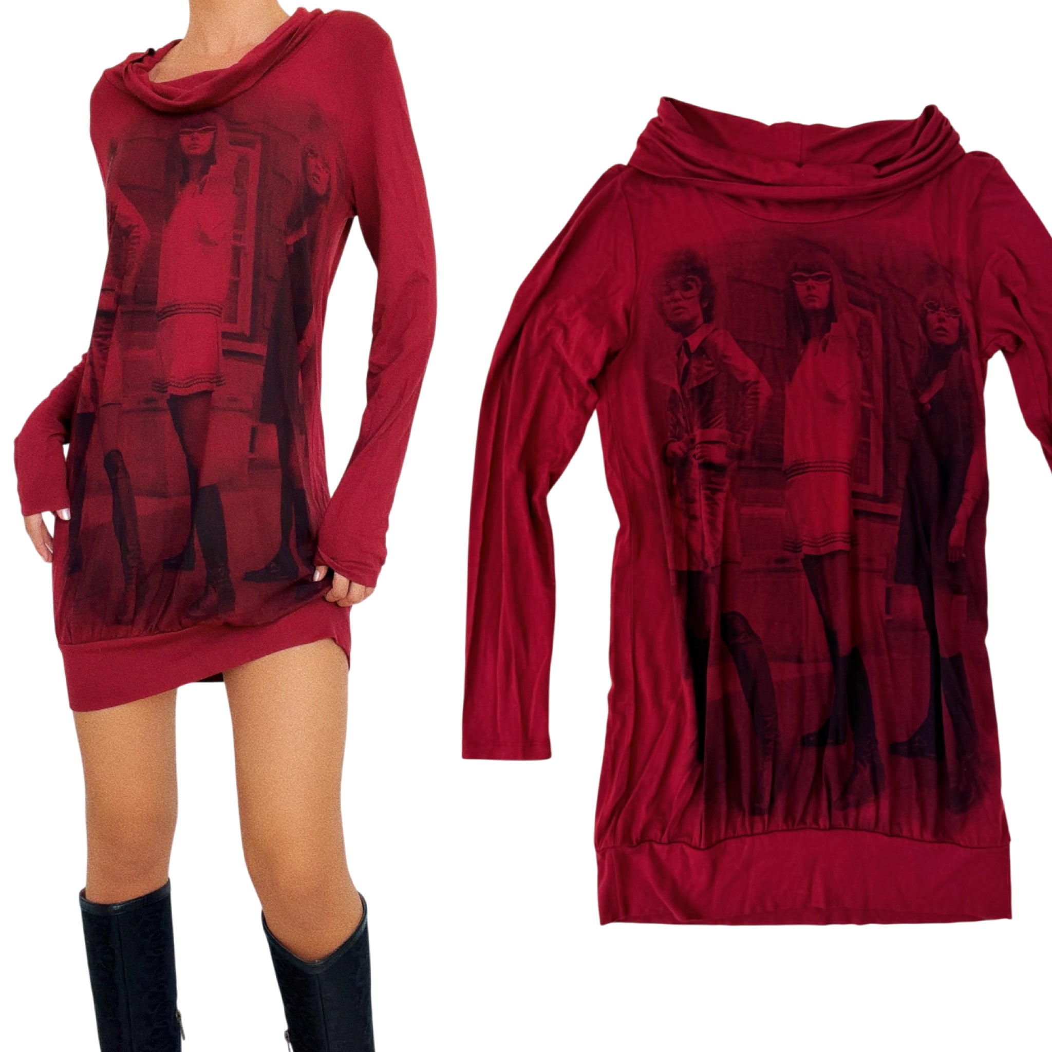Italian Graphic Mini Dress (M)