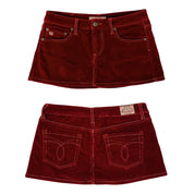 Burgundy Corduroy Mini Skirt (XS)