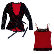 Lacy Wrap Top + Cami Set (M)