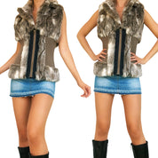 Early 2000s Faux Fur Vest Top (S/M)