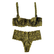 Cosabella Mossy Green Lingerie Set (S)
