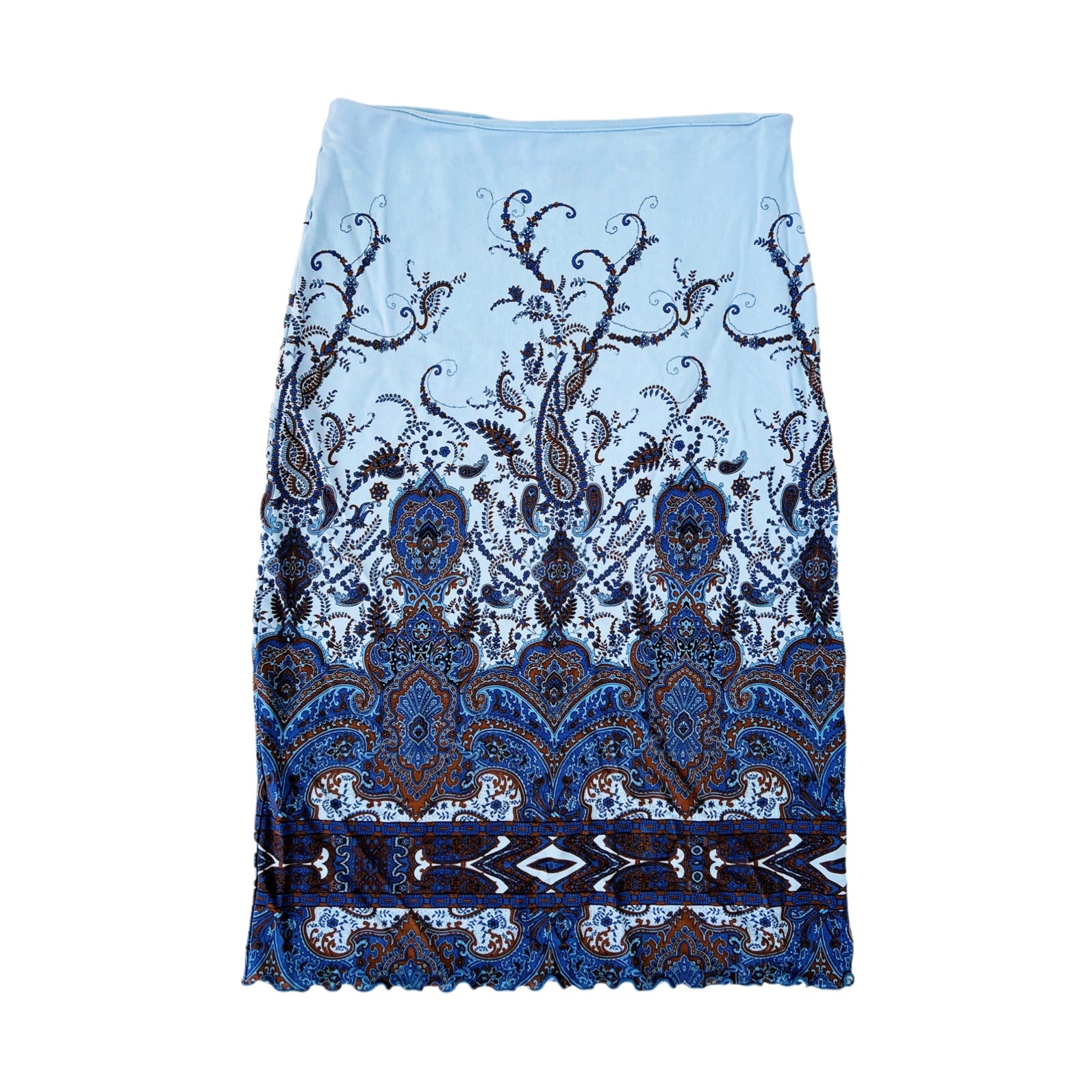 Blue Paisley Midi Skirt (S)