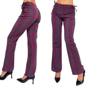 Vintage Lace Up Plaid Pants (XS/S)