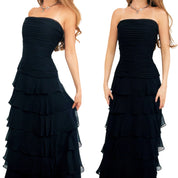 BCBG Strapless Silk Tiered Gown (M)