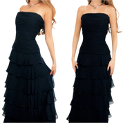 BCBG Strapless Silk Tiered Gown (M)