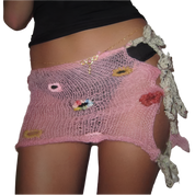 Pink Hole Cut Skirt (XS-XL)