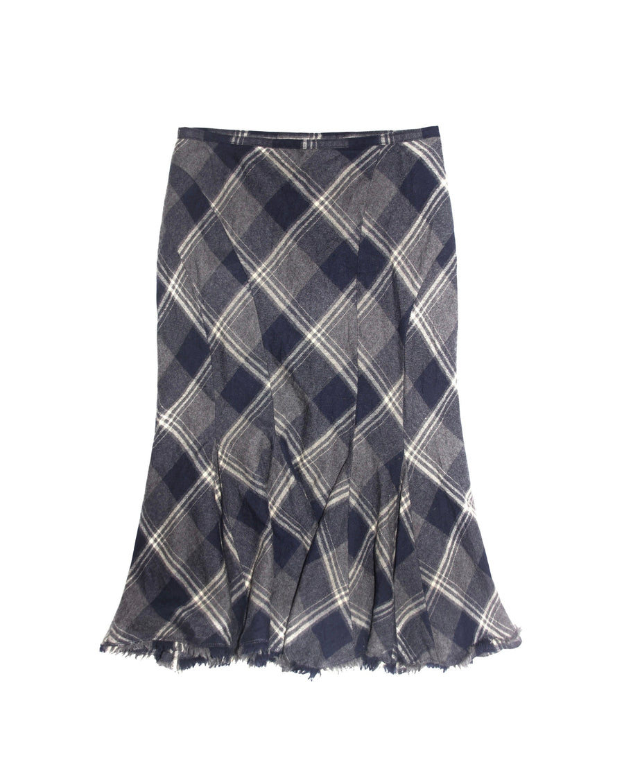 Japanese Plaid Midi Skirt (XS/S)