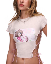 Pony Girl Lace Up ₊ ໒꒱ ‧₊. ૮ . . ྀིა⁩ Top