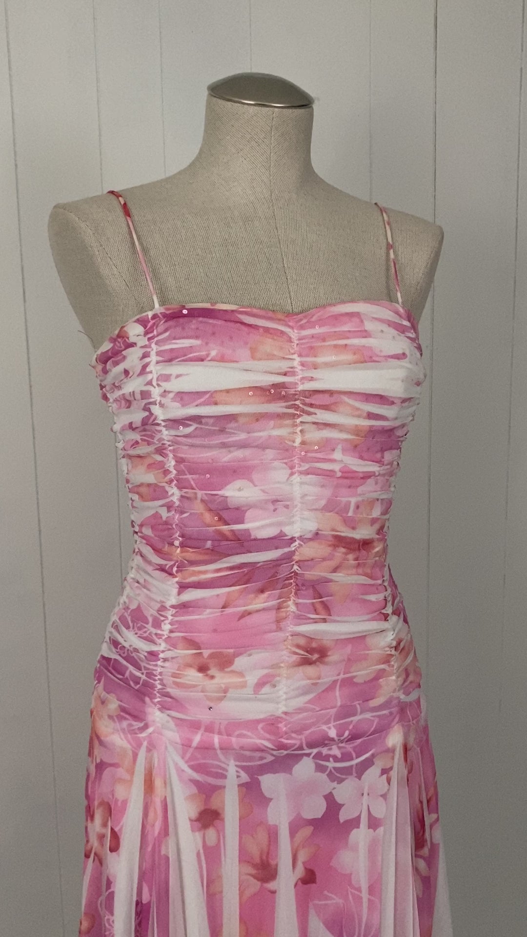 Y2K Pink Mesh Sequin Fairy Dress (S)