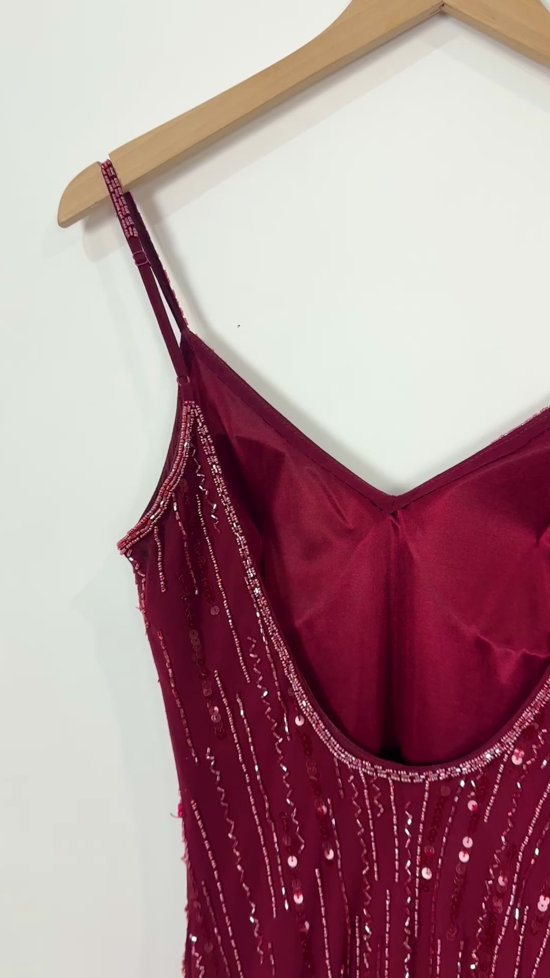 Sue Wong 90s Red Silk Flutter Gown  (S)