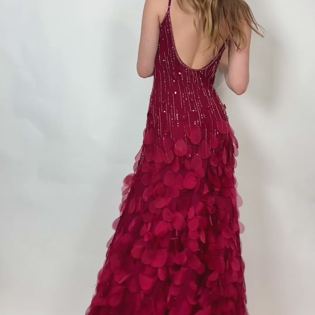 sue wong dress 90s Red Silk Flutter Gown (S) – Holy Thrift Pevafe Slate Blue Lace Vintage Sue Wong beaded PF26Launch1 Color:Navy-Blue