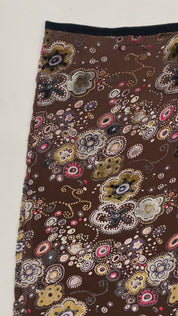Velvet Silk Floral Maxi Skirt (XL)