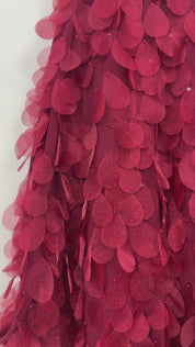 Sue Wong 90s Red Silk Flutter Gown  (S)