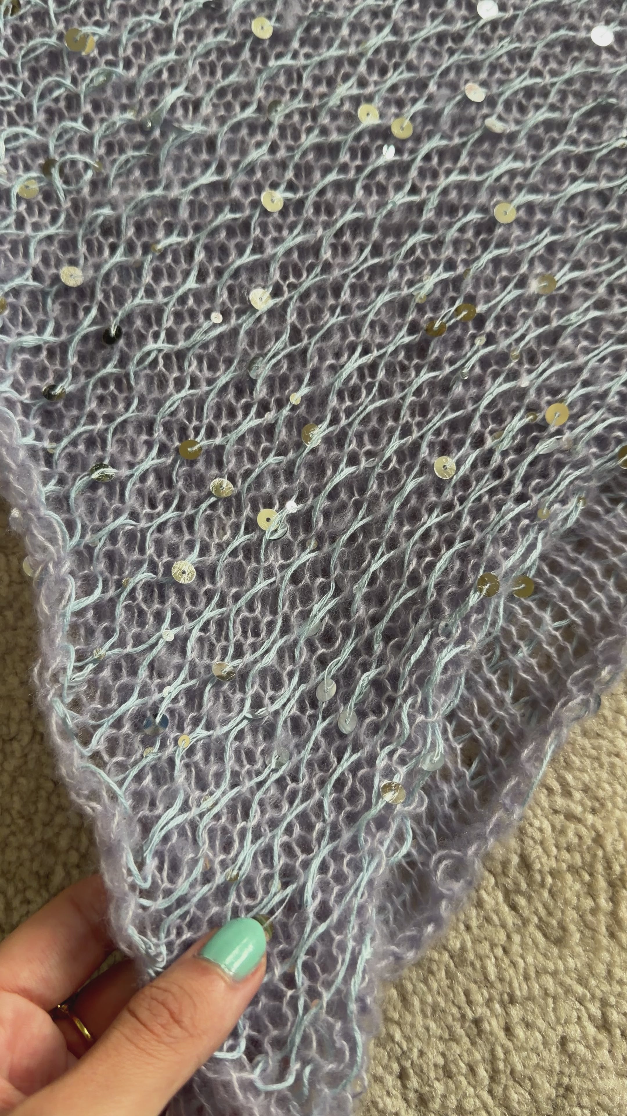 Sequin Poncho Lilac (XS-XL)