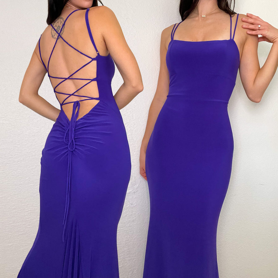 Purple Open Back Gown