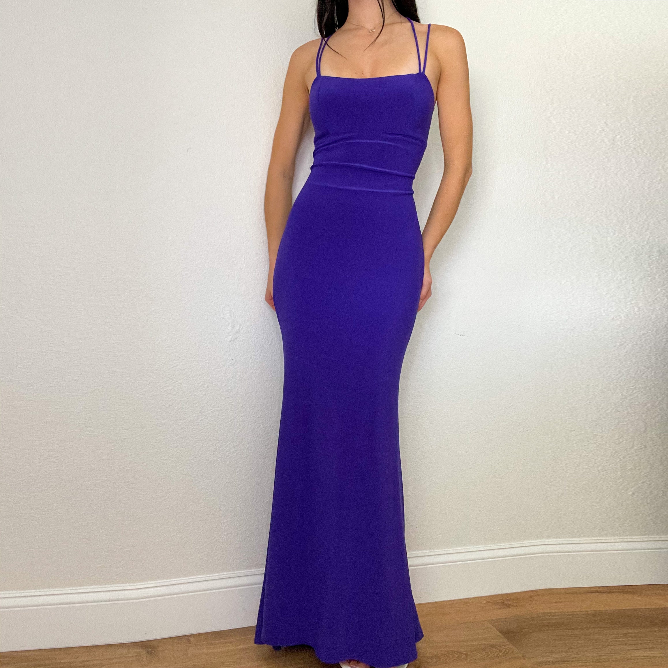 Purple Open Back Gown