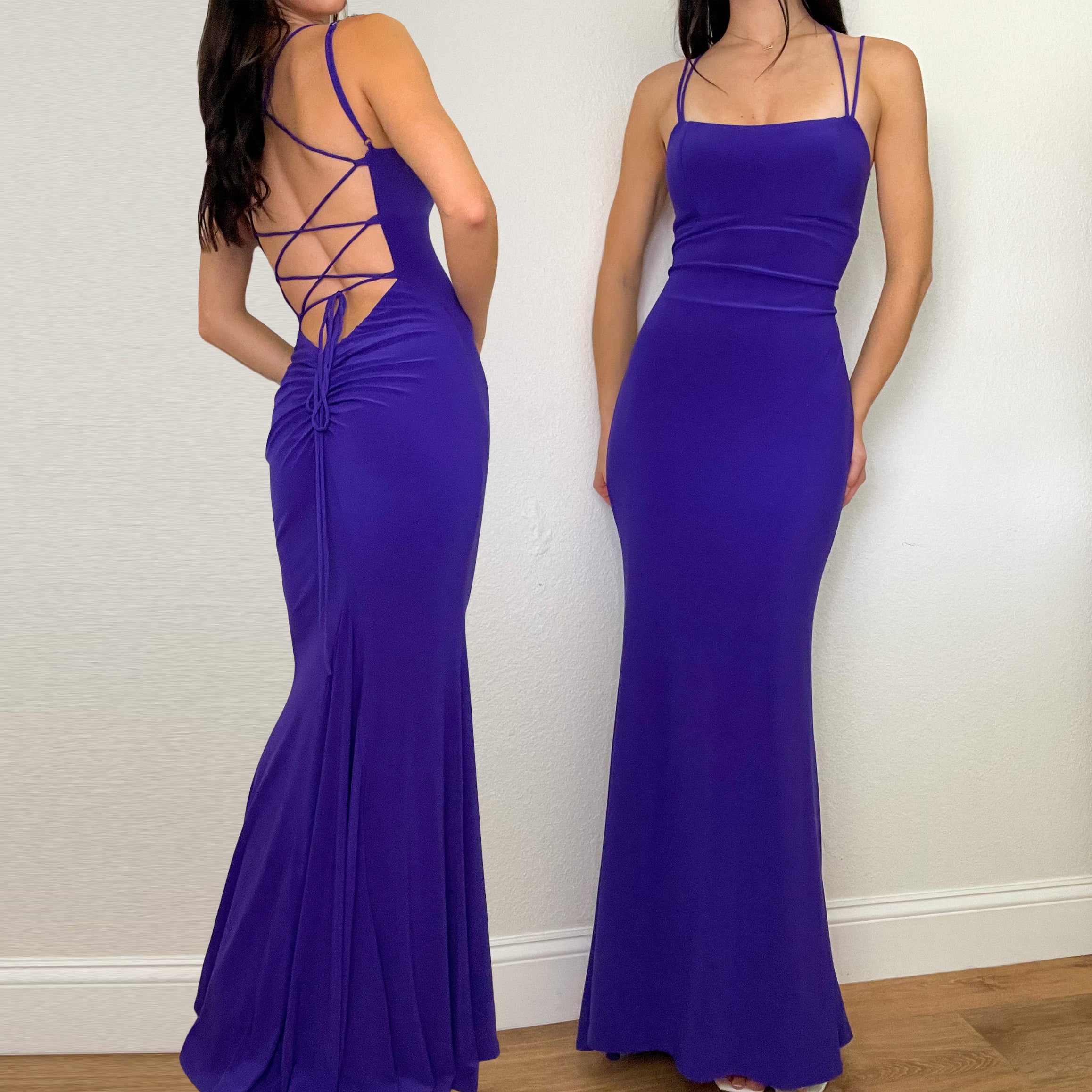 Purple Open Back Gown