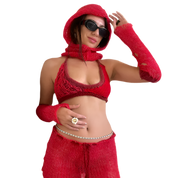 Red Bikini Top & Hood (XS-XL)