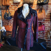 Wine Fur Lined Jacket (L)