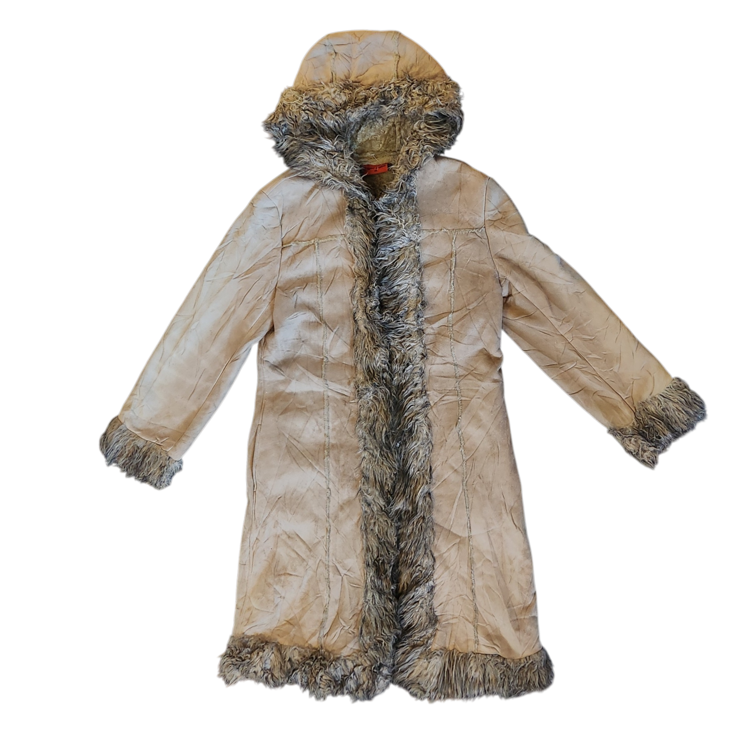 Tan Faux Fur Lined Duster (L)