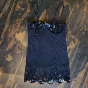 Little Black Sequin Slip Dress (L)