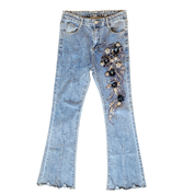 Floral Sequin Flare Jeans (M/L)