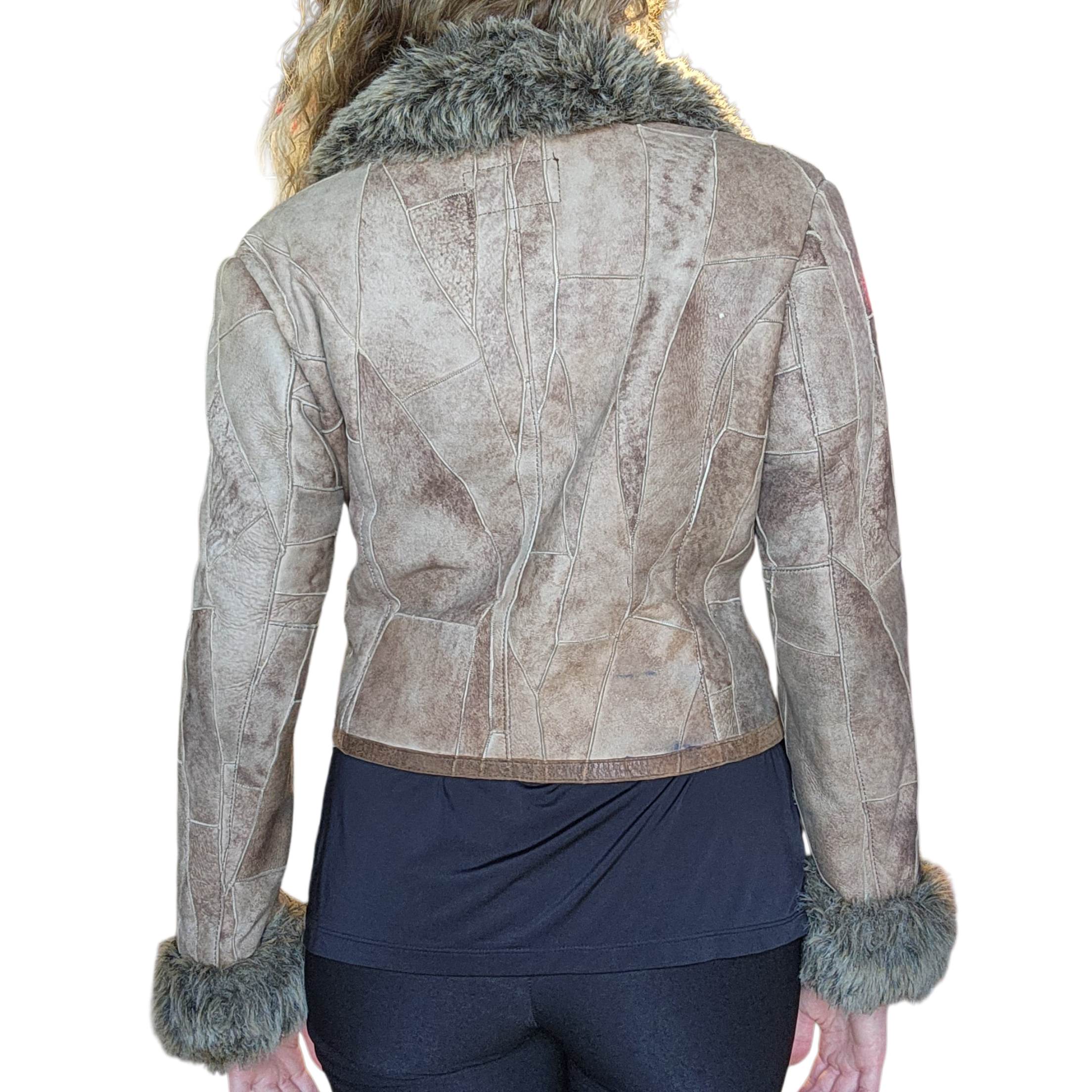 Belted Faux Fur Jacket (M)