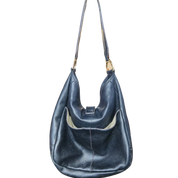 Black Leather Fringe Hobo Bag by G.I.L.I